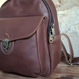 sac à dos artisanal cuir marron