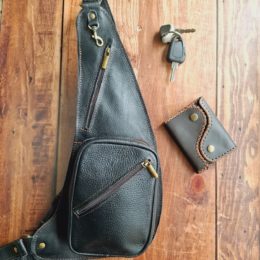 Holster cuir noir grainé